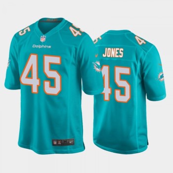 Men's Miami Dolphins #45 Brandon Jones Aqua Stitched Jersey Men's Miami Dolphins #45 Brandon Jones Aqua Stitched Jersey