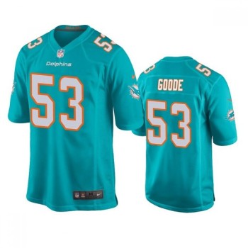 Men's Miami Dolphins #53 Cameron Goode Aqua Stitched Football Jersey Men's Miami Dolphins #53 Cameron Goode Aqua Stitched Football Jersey