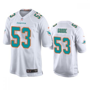 Men's Miami Dolphins #53 Cameron Goode White Stitched Football Jersey Men's Miami Dolphins #53 Cameron Goode White Stitched Football Jersey