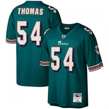 Men's Miami Dolphins #54 Zach Thomas Aqua Stitched Jersey Men's Miami Dolphins #54 Zach Thomas Aqua Stitched Jersey