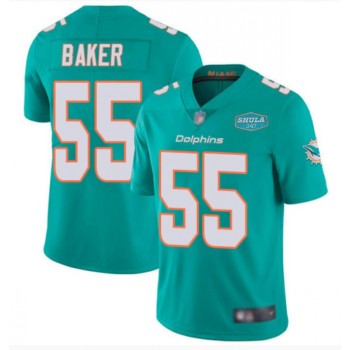 Men's Miami Dolphins #55 Jerome Baker Aqua With 347 Shula Patch 2020 Vapor Untouchable Limited Stitched NFL Jersey Men's Miami Dolphins #55 Jerome Baker Aqua With 347 Shula Patch 2020 Vapor Untouchable Limited Stitched NFL Jersey