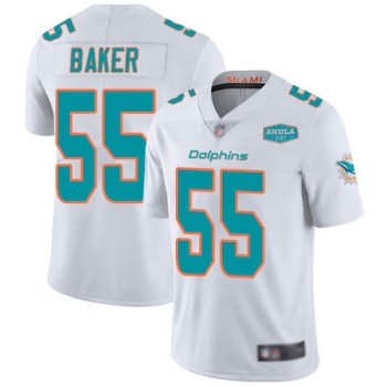 Men's Miami Dolphins #55 Jerome Baker White With 347 Shula Patch 2020 Vapor Untouchable Limited Stitched NFL Jersey Men's Miami Dolphins #55 Jerome Baker White With 347 Shula Patch 2020 Vapor Untouchable Limited Stitched NFL Jersey