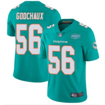Men's Miami Dolphins #56 Davon Godchaux Aqua With 347 Shula Patch 2020 Vapor Untouchable Limited Stitched NFL Jersey Men's Miami Dolphins #56 Davon Godchaux Aqua With 347 Shula Patch 2020 Vapor Untouchable Limited Stitched NFL Jersey
