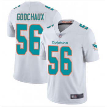 Men's Miami Dolphins #56 Davon Godchaux White Vapor Limited Stitched Jersey Men's Miami Dolphins #56 Davon Godchaux White Vapor Limited Stitched Jersey