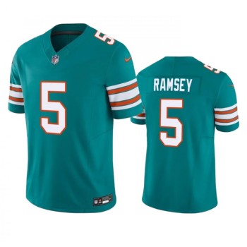 Men's Miami Dolphins #5 Jalen Ramsey Aqua 2023 F.U.S.E Vapor Limited Stitched Football Jersey Men's Miami Dolphins #5 Jalen Ramsey Aqua 2023 F.U.S.E Vapor Limited Stitched Football Jersey
