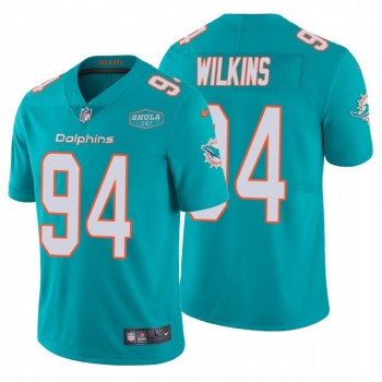 Men's Miami Dolphins #94 Christian Wilkins Aqua With 347 Shula Patch 2020 Vapor Untouchable Limited Stitched NFL Jersey Men's Miami Dolphins #94 Christian Wilkins Aqua With 347 Shula Patch 2020 Vapor Untouchable Limited Stitched NFL Jersey