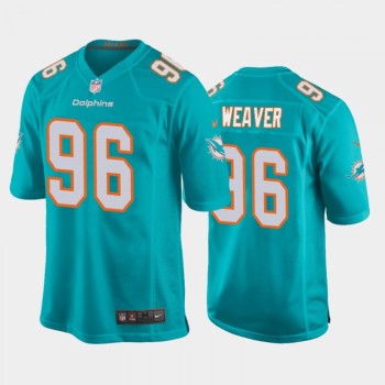 Men's Miami Dolphins #96 Curtis Weaver Aqua Stitched Jersey Men's Miami Dolphins #96 Curtis Weaver Aqua Stitched Jersey