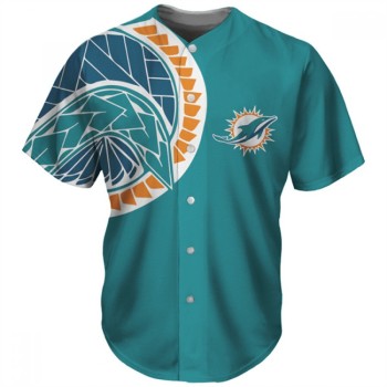 Men's Miami Dolphins Aqua Baseball Jersey Men's Miami Dolphins Aqua Baseball Jersey