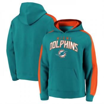 Men's Miami Dolphins Aqua Game Time Arch Pullover Hoodie Men's Miami Dolphins Aqua Game Time Arch Pullover Hoodie