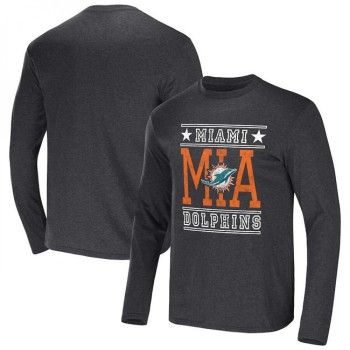 Men's Miami Dolphins Heathered Charcoal x Darius Rucker Collection Long Sleeve T-Shirt Men's Miami Dolphins Heathered Charcoal x Darius Rucker Collection Long Sleeve T-Shirt