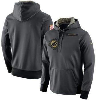 Men's Miami Dolphins Anthracite Salute to Service Player Performance Hoodie Men's Miami Dolphins Anthracite Salute to Service Player Performance Hoodie