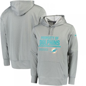 Men's Miami Dolphins Gray Circuit Property Of Performance Pullover Hoodie Men's Miami Dolphins Gray Circuit Property Of Performance Pullover Hoodie