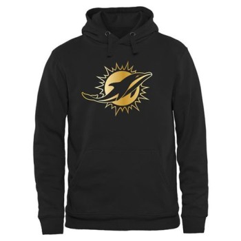 Men's Miami Dolphins Pro Line Black Gold Collection Pullover Hoodie Men's Miami Dolphins Pro Line Black Gold Collection Pullover Hoodie