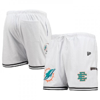 Men's Miami Dolphins Pro White/Aqua Shorts Men's Miami Dolphins Pro White/Aqua Shorts