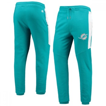 Men's Miami Dolphins Starter Aqua/White Goal Post Fleece Pants Men's Miami Dolphins Starter Aqua/White Goal Post Fleece Pants