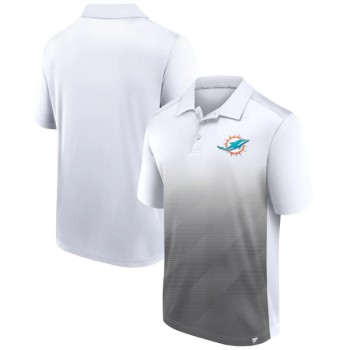 Men's Miami Dolphins White/Grey Iconic Parameter Sublimated Polo Men's Miami Dolphins White/Grey Iconic Parameter Sublimated Polo