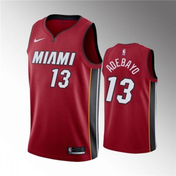 Men's Miami Heat #13 Bam Adebayo Red Statement Edition Swingman Stitched Jersey Men's Miami Heat #13 Bam Adebayo Red Statement Edition Swingman Stitched Jersey