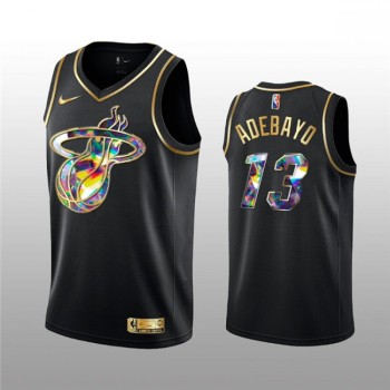 Men's Miami Heat #13 Bam Adebayo 2021/22 Black Golden Edition 75th Anniversary Diamond Logo Stitched Basketball Jersey