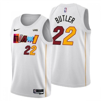 Men's Miami Heat #22 Jimmy Butler 2022/23 White City Edition Stitched Jersey Men's Miami Heat #22 Jimmy Butler 2022/23 White City Edition Stitched Jersey