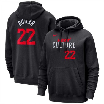 Men's Miami Heat #22 Jimmy Butler Black 2023/24 City Edition Name & Number Pullover Hoodie Men's Miami Heat #22 Jimmy Butler Black 2023/24 City Edition Name & Number Pullover Hoodie