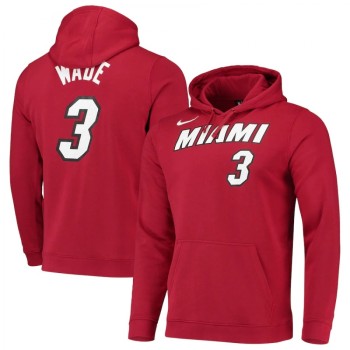 Men's Miami Heat #3 Dwyane Wade 2020 Red Name & Number Pullover Hoodie Men's Miami Heat #3 Dwyane Wade 2020 Red Name & Number Pullover Hoodie