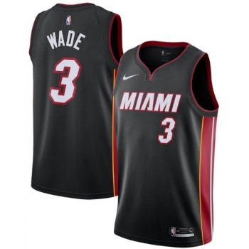 Men's Miami Heat #3 Dwyane Wade Black Icon Edition Swingman Stitched Jersey Men's Miami Heat #3 Dwyane Wade Black Icon Edition Swingman Stitched Jersey