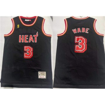 Men's Miami Heat #3 Dwyane Wade Black Stitched Basketball Jersey Men's Miami Heat #3 Dwyane Wade Black Stitched Basketball Jersey