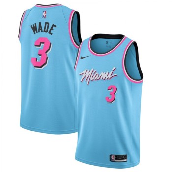 Men's Miami Heat #3 Dwyane Wade Blue 2019 City Edition Stitched NBA Jersey Men's Miami Heat #3 Dwyane Wade Blue 2019 City Edition Stitched NBA Jersey