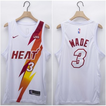 Men's Miami Heat #3 Dwyane Wade White Fashion Edition Stitched NBA Jersey Men's Miami Heat #3 Dwyane Wade White Fashion Edition Stitched NBA Jersey
