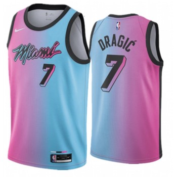 Men's Miami Heat #7 Goran Dragic 2020-21 Blue/Pink City Edition Stitched Jersey Men's Miami Heat #7 Goran Dragic 2020-21 Blue/Pink City Edition Stitched Jersey