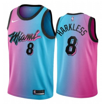 Men's Miami Heat #8 Maurice Harkless 2020 Blue/Pink City Edition Stitched Jersey Men's Miami Heat #8 Maurice Harkless 2020 Blue/Pink City Edition Stitched Jersey