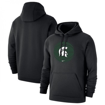 Men's Michigan State Spartans Black Basketball Pullover Hoodie Men's Michigan State Spartans Black Basketball Pullover Hoodie