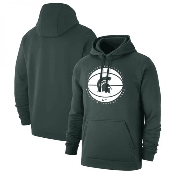 Men's Michigan State Spartans Green Basketball Pullover Hoodie Men's Michigan State Spartans Green Basketball Pullover Hoodie