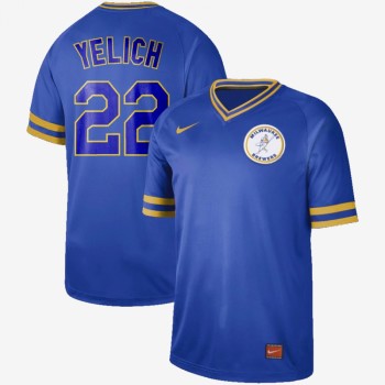 Men's Milwaukee Brewers #22 Christian Yelich Cooperstown Collection Legend Stitched MLB Jersey Men's Milwaukee Brewers #22 Christian Yelich Cooperstown Collection Legend Stitched MLB Jersey