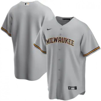 Men's Milwaukee Brewers Blank Grey Cool Base Stitched Jersey Men's Milwaukee Brewers Blank Grey Cool Base Stitched Jersey