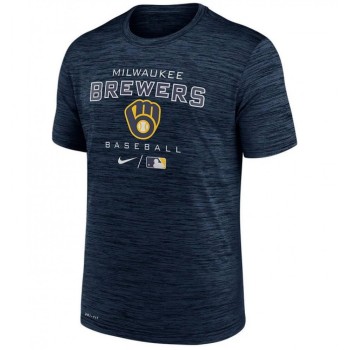 Men's Milwaukee Brewers Navy Dri-Fit Velocity Practice T-Shirt Men's Milwaukee Brewers Navy Dri-Fit Velocity Practice T-Shirt