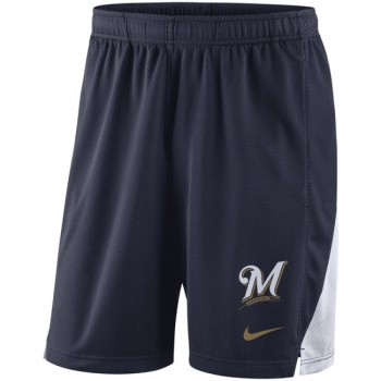 Men's Milwaukee Brewers Navy Franchise Performance Shorts Men's Milwaukee Brewers Navy Franchise Performance Shorts