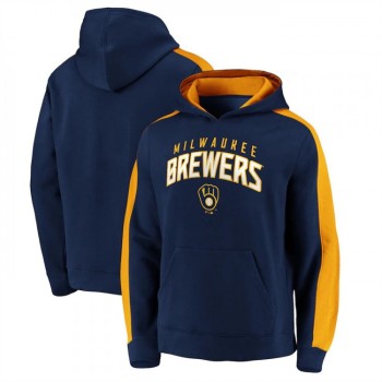 Men's Milwaukee Brewers Navy Game Time Arch Pullover Hoodie Pullover Hoodie Men's Milwaukee Brewers Navy Game Time Arch Pullover Hoodie Pullover Hoodie