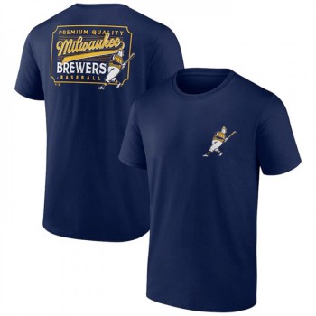 Men's Milwaukee Brewers Navy Iconic Bring It T-Shirt Men's Milwaukee Brewers Navy Iconic Bring It T-Shirt