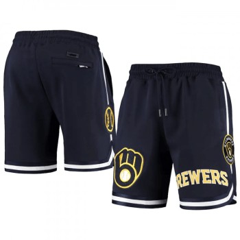 Men's Milwaukee Brewers Navy Shorts Men's Milwaukee Brewers Navy Shorts
