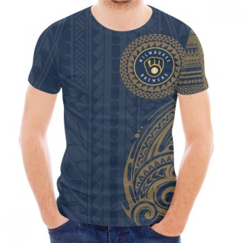 Men's Milwaukee Brewers Navy T-Shirt Men's Milwaukee Brewers Navy T-Shirt