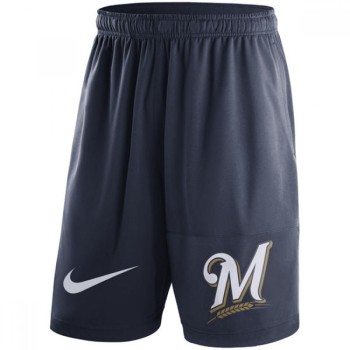 Men's Milwaukee Brewers Navy Dry Fly Shorts Men's Milwaukee Brewers Navy Dry Fly Shorts
