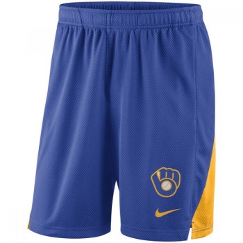 Men's Milwaukee Brewers Royal Franchise Performance Shorts Men's Milwaukee Brewers Royal Franchise Performance Shorts