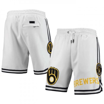 Men's Milwaukee Brewers White Shorts Men's Milwaukee Brewers White Shorts