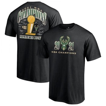 Men's Milwaukee Bucks 2021 Black Finals Champions T-Shirt Men's Milwaukee Bucks 2021 Black Finals Champions T-Shirt