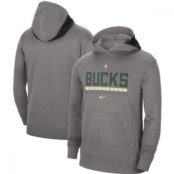 Men's Milwaukee Bucks 2021 Gray Pullover Hoodie Men's Milwaukee Bucks 2021 Gray Pullover Hoodie