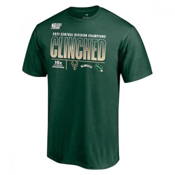 Men's Milwaukee Bucks 2021 Green Central Division Champions Locker Room T-Shirt Men's Milwaukee Bucks 2021 Green Central Division Champions Locker Room T-Shirt