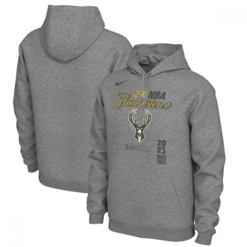 Men's Milwaukee Bucks 2021 Heathered Charcoal Finals Champions Locker Room Pullover Hoodie Men's Milwaukee Bucks 2021 Heathered Charcoal Finals Champions Locker Room Pullover Hoodie