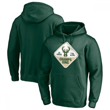 Men's Milwaukee Bucks 2021 Hunter Green Finals Champions Hometown Collection Champs Xing Pullover Hoodie Men's Milwaukee Bucks 2021 Hunter Green Finals Champions Hometown Collection Champs Xing Pullover Hoodie