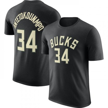 Men's Milwaukee Bucks #34 Giannis Antetokounmpo Black 2022/23 Statement Edition Long Sleeve T-Shirt Men's Milwaukee Bucks #34 Giannis Antetokounmpo Black 2022/23 Statement Edition Long Sleeve T-Shirt